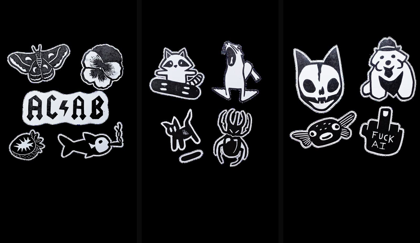 Pegatinas de linograbado